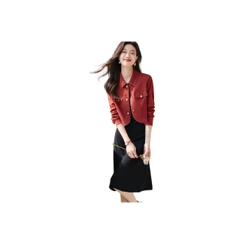 Mo Han Yi Mei Skirt Set Women's Red Outer Black Inner
