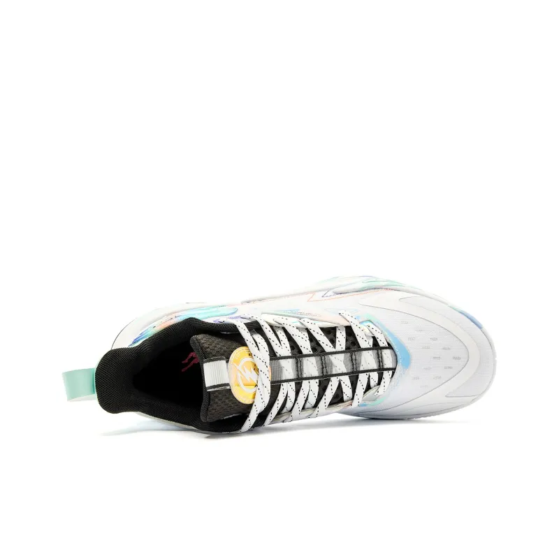 QIAODAN Broken Shadow 5 Cushioning, Wear Resistant Low Top Basketball Shoes Men's White-3
