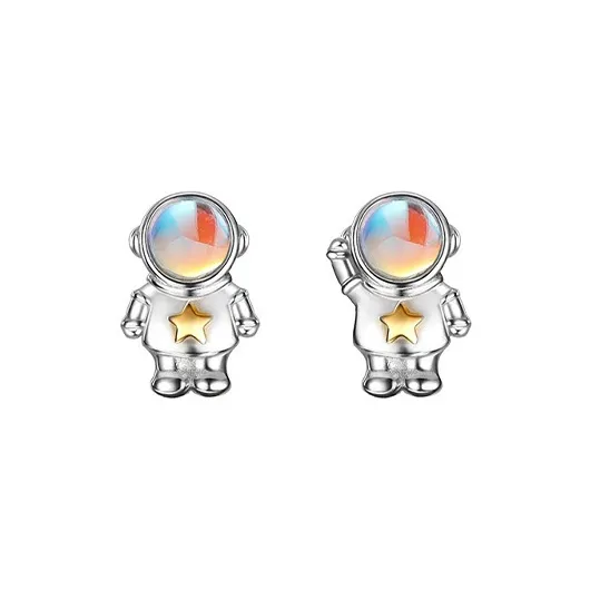JKEM 925 Sterling Silver/Resin Stud Earrings Unisex-0