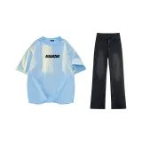 Arctic Ice Blue+Black Gray Jeans