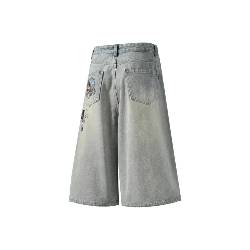 BEETLE TOWN Denim Shorts Unisex-8