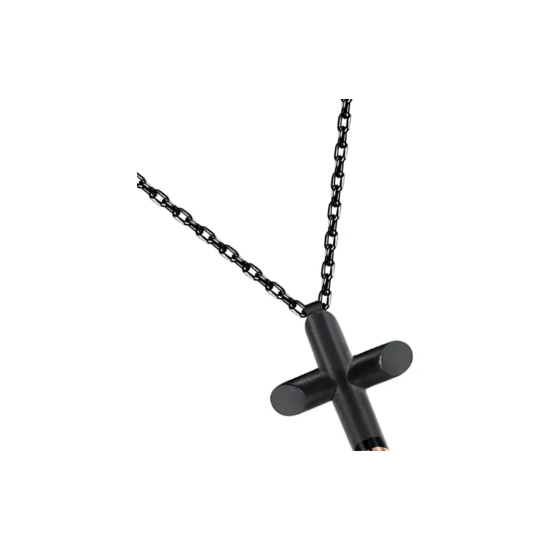 BROSWAY Titanium Steel Necklaces Men's Black Gold-1