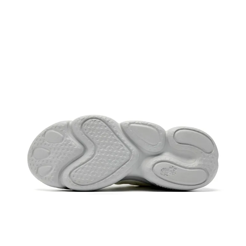 QIAODAN Abrasion Resistant Breathable Slip Resistant Low Top Casual Shoes Women's Ivory White Snow Gray-4