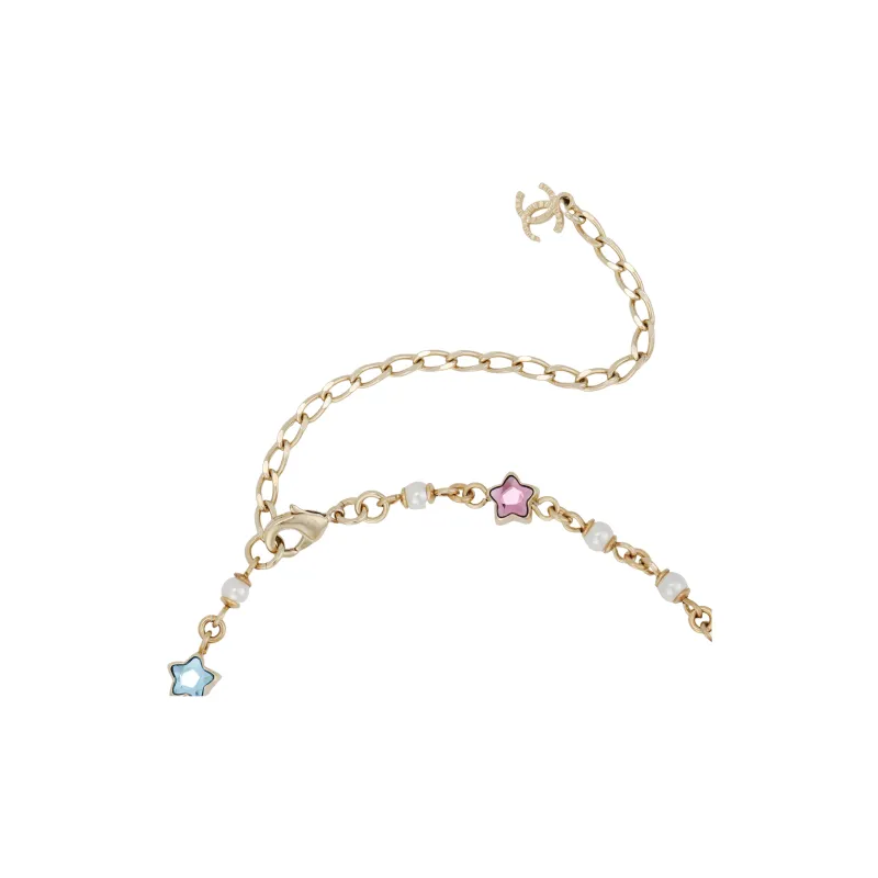 CHANEL Rhinestone Necklaces Women's Gold-3