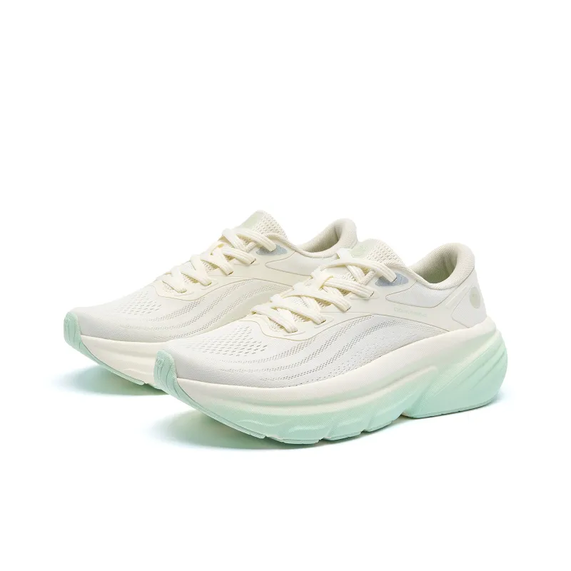 QIAODAN Abrasion Resistant Slip Resistant Low Top Q Light Speed Technology Casual Running Shoes Women's Ivory White-2