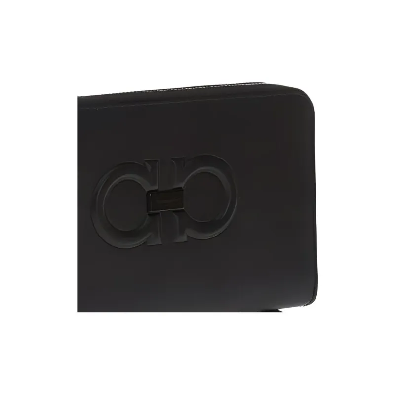 FERRAGAMO Leather Clutches Card Holder Wallet Men's Black-3
