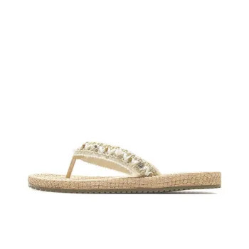 AGSDON EVA Abrasion Resistant Flip Flops Women's Beige Apricot