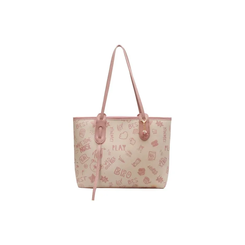 TOUTSEUL YOLO PU Tote Bag, Shoulder Bag Regular Women's Black/Blue/Pink/Brown-13