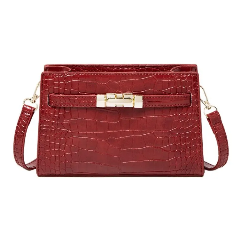 15 MINS Synthetic Leather Underarm Shoulder Bag Women's Black/Cream White/Angora Red-7