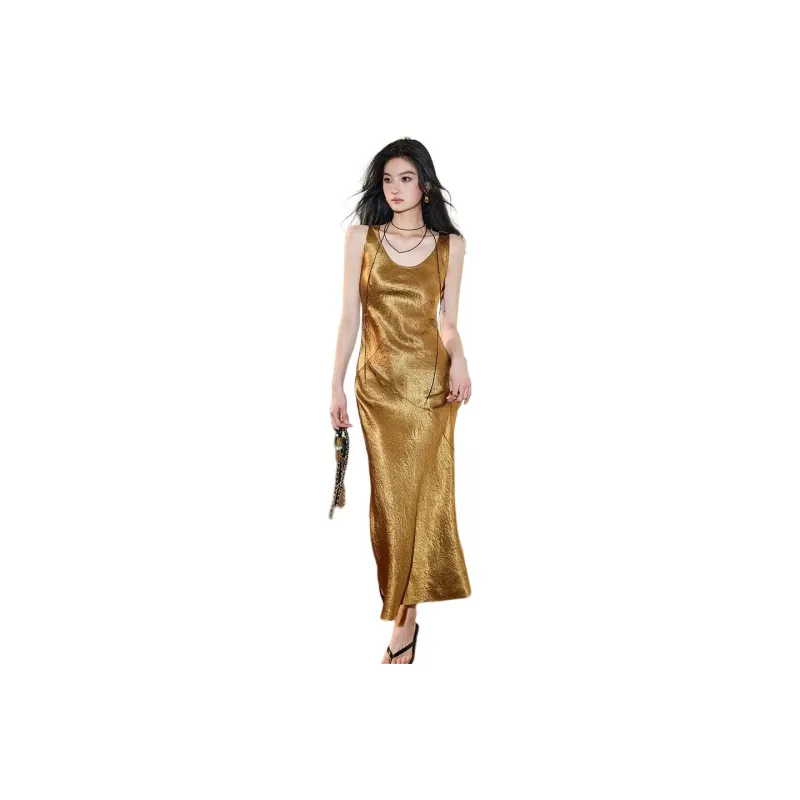 ONE SHALLOW Slip Dresses Women's Egyptian Gold-0