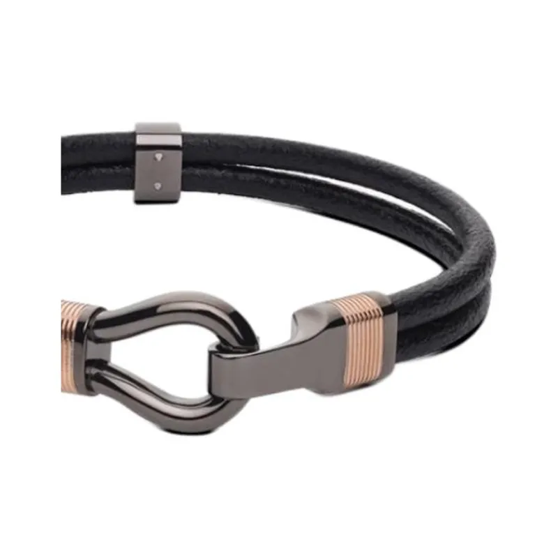BROSWAY Titanium Steel Bracelets Men's Black Gold-1