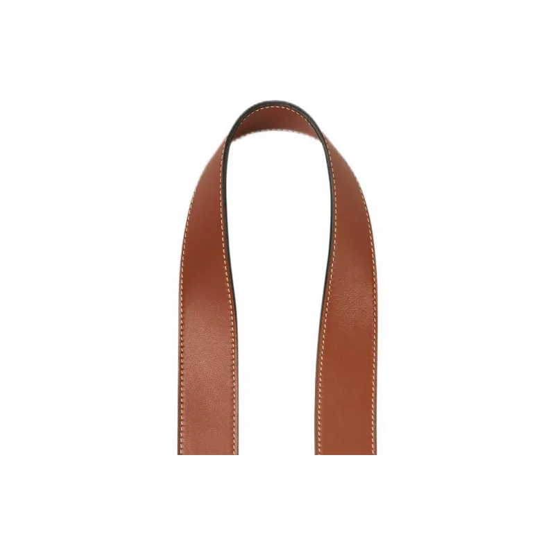 CELINE Smooth Calf Leather Long Strap Bag Strap Unisex Brown-3