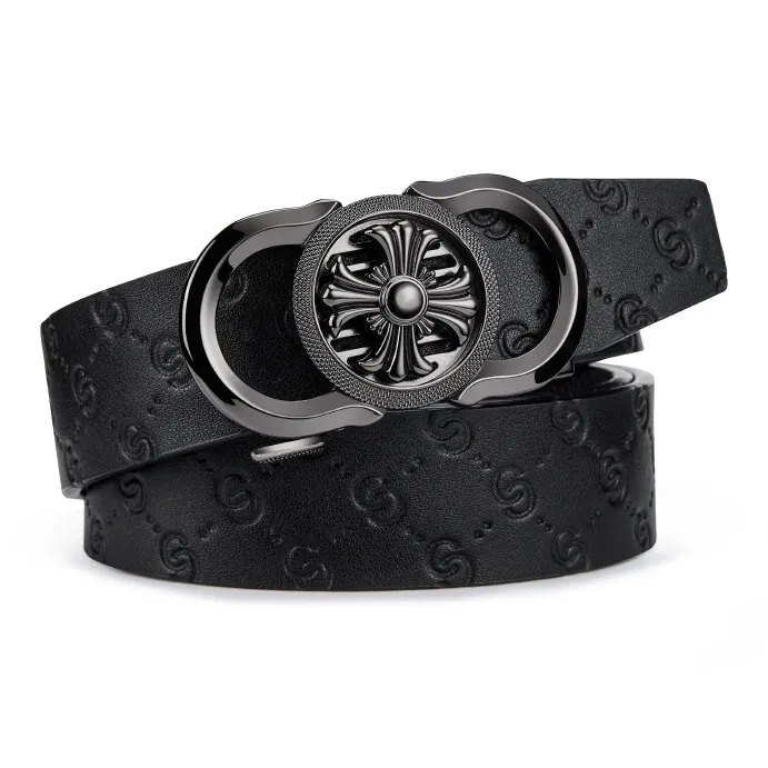 POLOMEISDO Top Grain Cow Leather Premium Brand Belt Automatic Buckle Luxury Youth Belt Men's 3.5CM-2