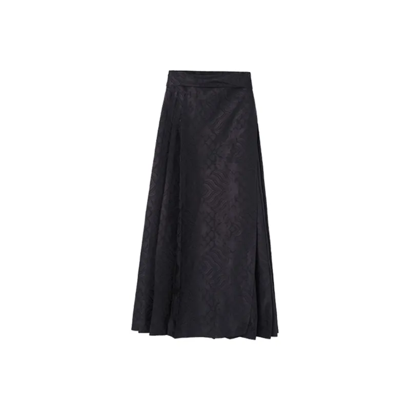 TEME Casual Long Skirts Women's Phantom Night Black-1