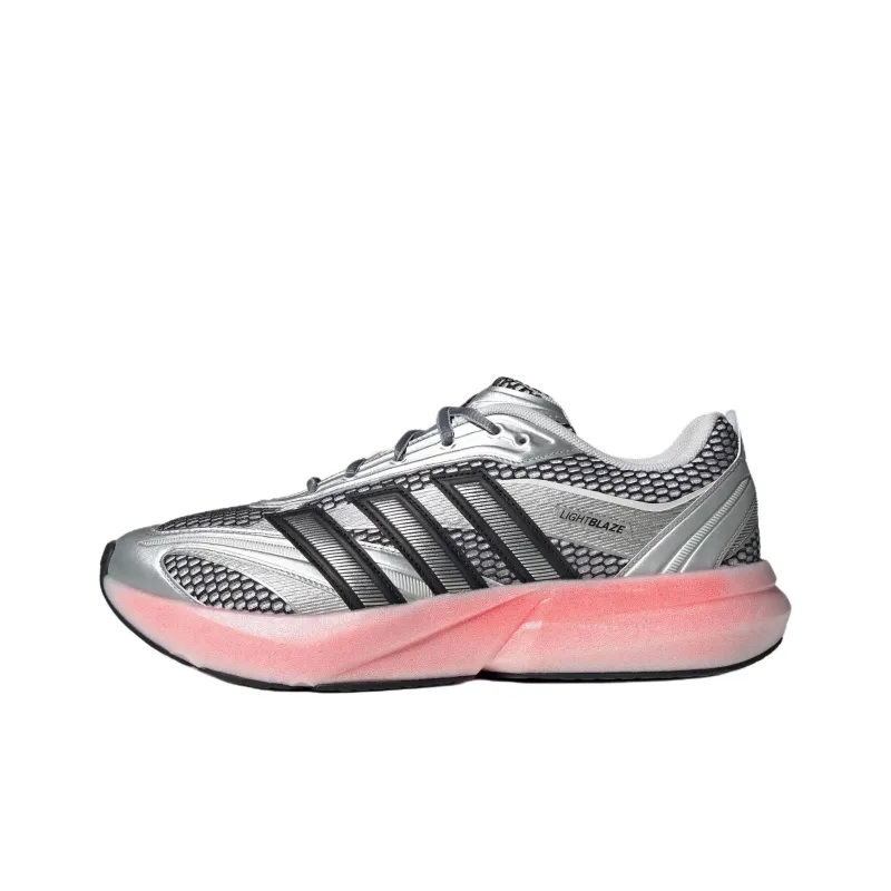 Adidas LIGHTBLAZE Anti Slip Wear Resistant Low Top Casual Running Shoes Men's Silver Pink-0