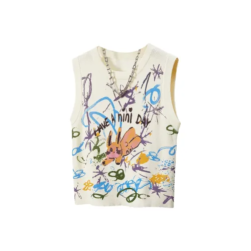 TOUCH Tank Tops Women's Apricot With Print