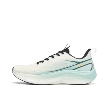 QIAODAN Cushioning, Slip Resistant, And Abrasion Resistant Low Top Casual Running Shoes Men's White Green