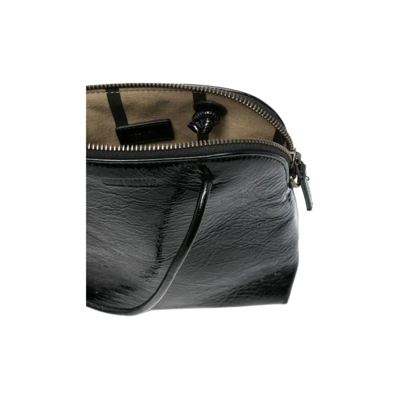 UMA WANG Calfskin Handbag Trumpets Women's Black & Mustard-4