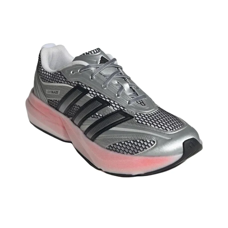 Adidas LIGHTBLAZE Anti Slip Wear Resistant Low Top Casual Running Shoes Men's Silver Pink-2
