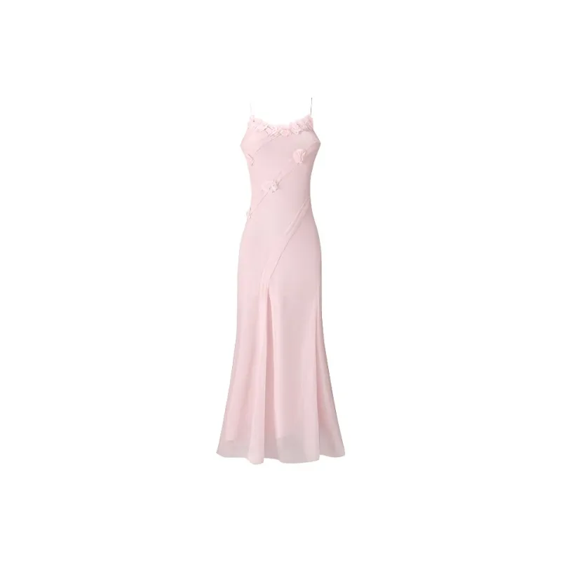 Mu Xiao Xin Slip Dresses Women's French Pink-3