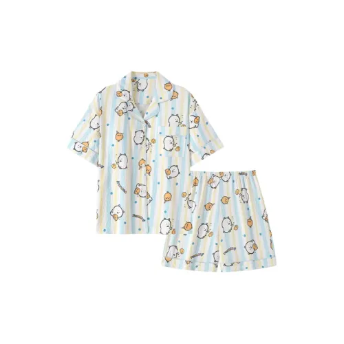 WANANNI Pajama Set Women's Cream Green