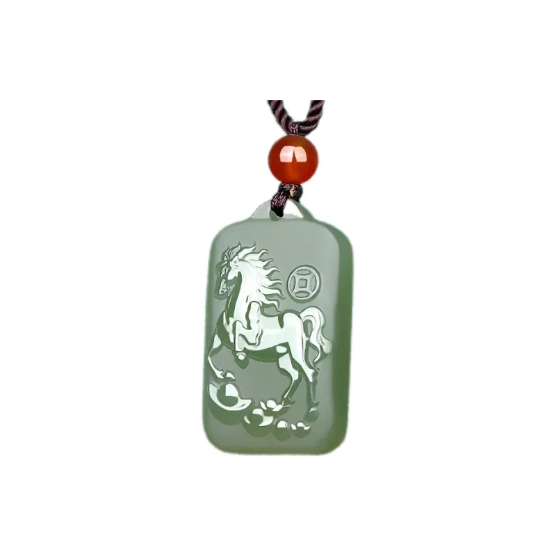 Liu Jinfu Hetian Jade Pendants Green Jade Unisex-23