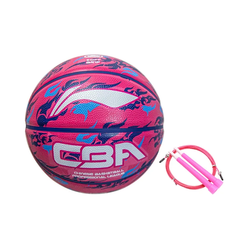LiNing Rubber Basketball Rose Red Size 7 Ball Training Unisex-14