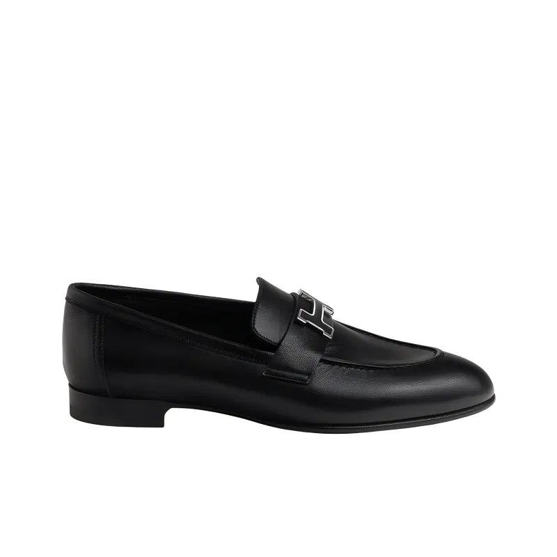 HERMES Paris Loafers Women's Black-1