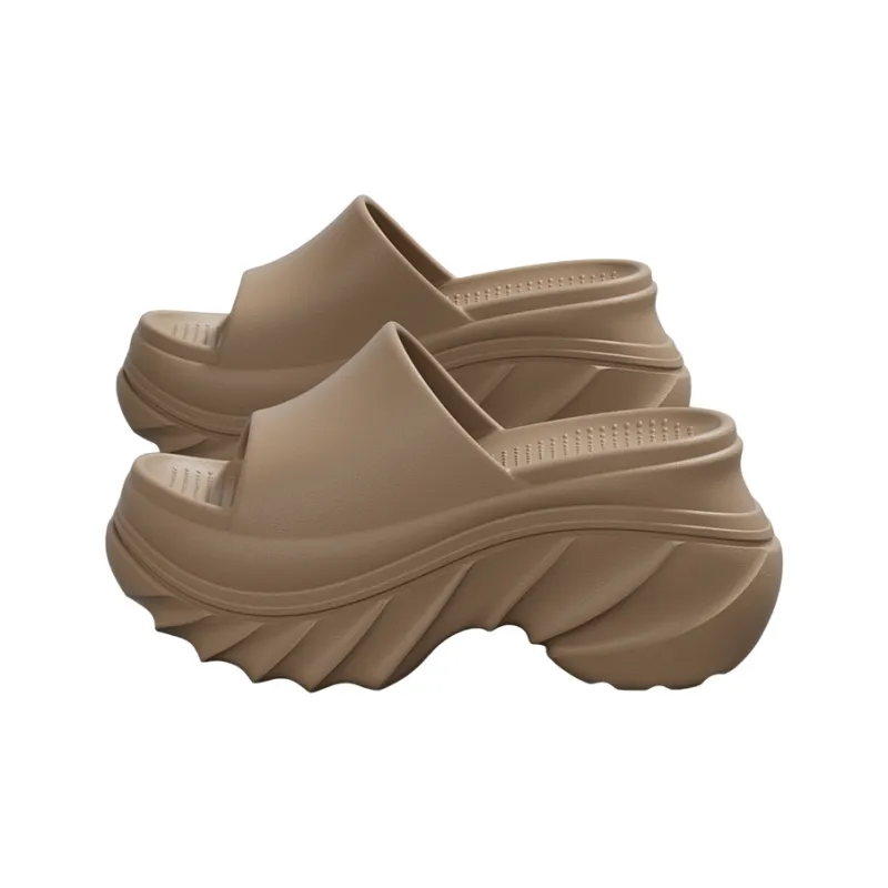 Warm Edge Platform Slippers For Women's Summer Fashion, Height Increasing, Indoor Slip on Shoes For Home Use-4