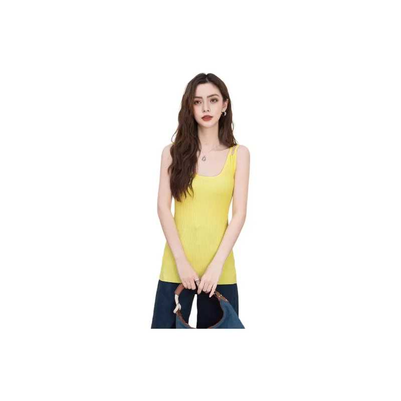 FAWENXIANGZI Tank Tops Women's Yellow-0