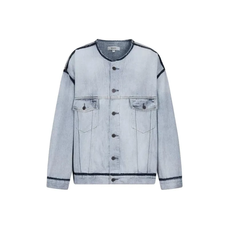MOUSSY Denim Jackets Women's Light Blue-0