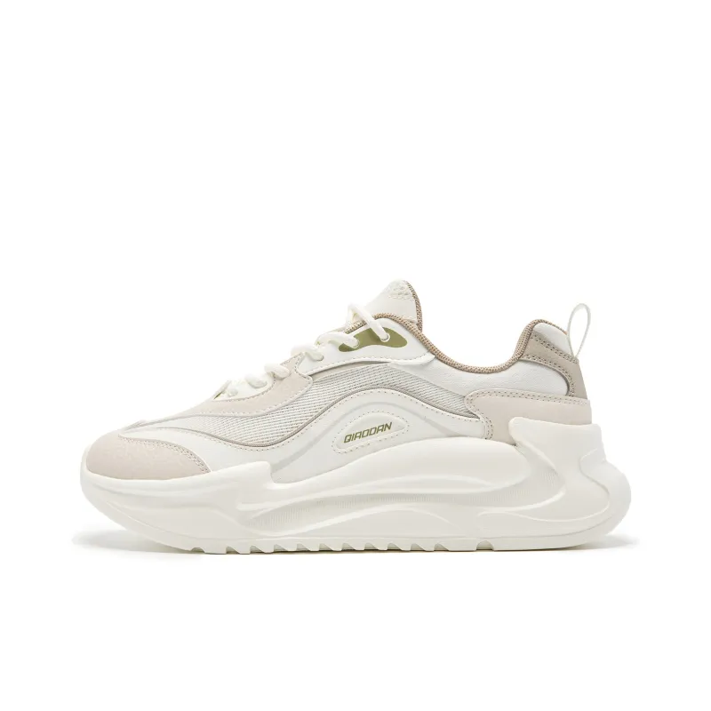 QIAODAN Anti Slip Wear Resistant Low Top Casual Shoes Women's White-0