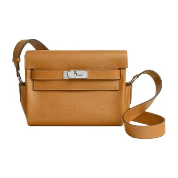 HERMES Kelly Evercolor Calfskin Shoulder Bag Small Size Women's 28 Caramel