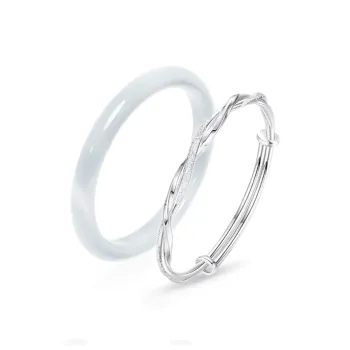 JIACUIYUN Glass Cat Eye Bangles Unisex