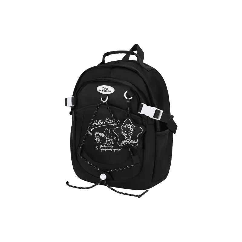 Zgo Sanrio Hello Kitty Collection, Sanrio Collaboration Hello Kitty Polyester Backpack Regular Women's Black-2