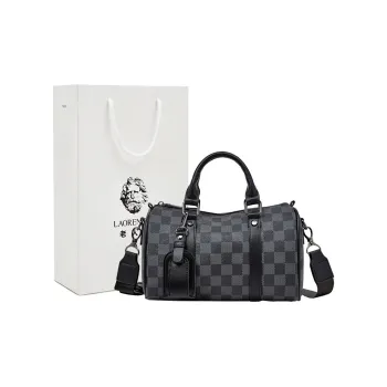 Old Man's Head Synthetic Leather Handbag Men's Black