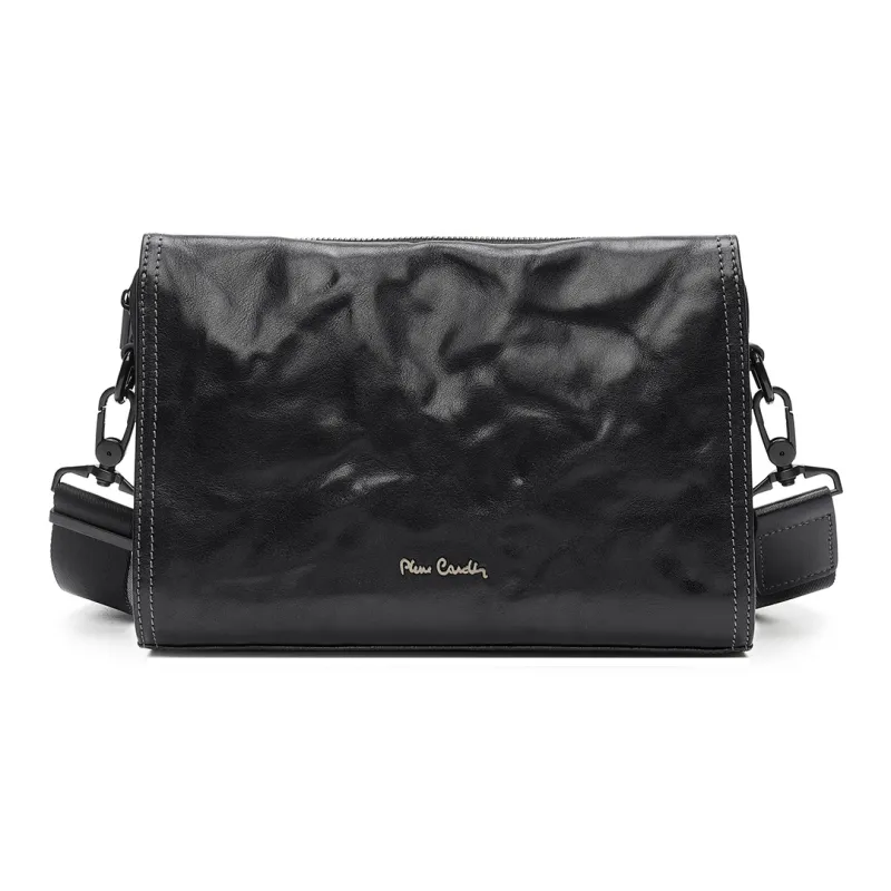 PIERRE CARDIN Top Grain Cow Leather Shoulder Bag Regular Men's Black-0