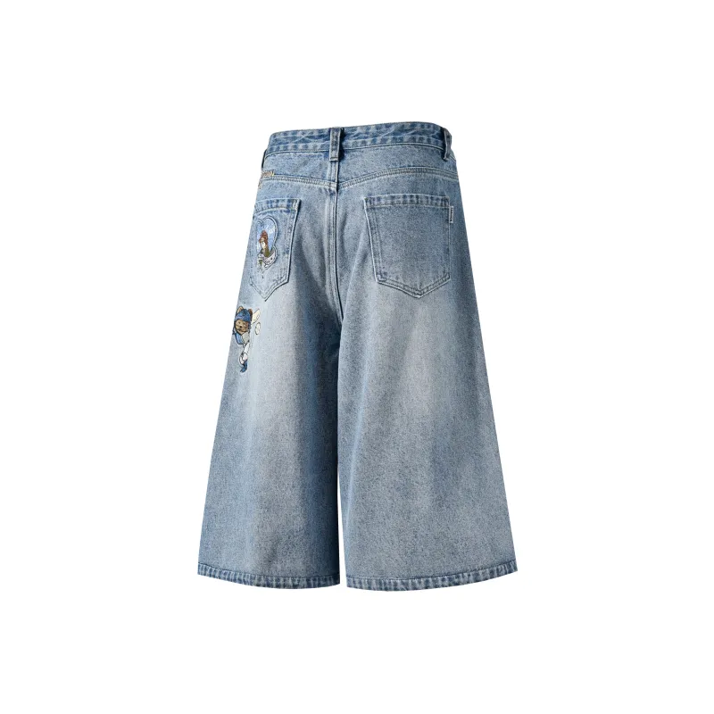 BEETLE TOWN Denim Shorts Unisex-15