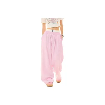 DUATOGE Casual Pants Men Pink 