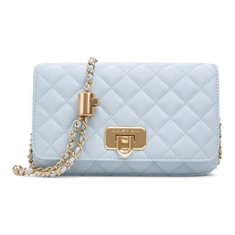 CHARLES&KEITH PU Small Square Bag Shoulder Bag Regular Women's Black/Beige/Cream Milk White/Pink-23