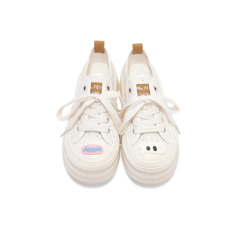 Shen Linsen Lightweight, Slip Resistant, And Abrasion Resistant Low Top Skateboard Shoes Women's Beige-4