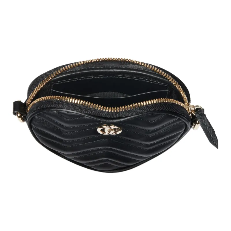 GUCCI GG Marmont Leather Heart Shaped Bag, One Shoulder Handbag Mini Women's Black-5