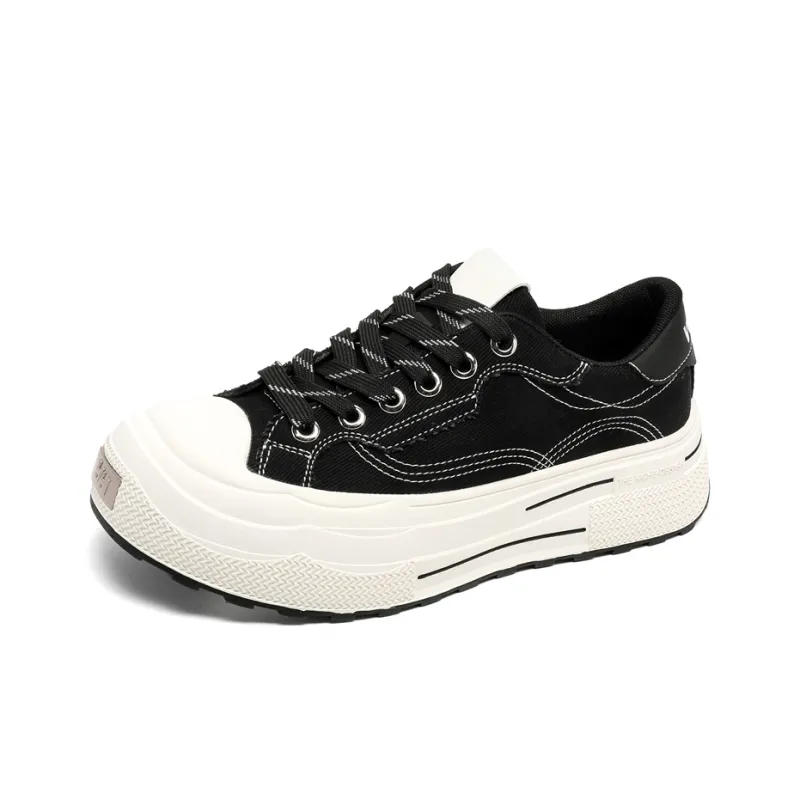 MOMGOG Low Top Skateboard Shoes Men's Black-1