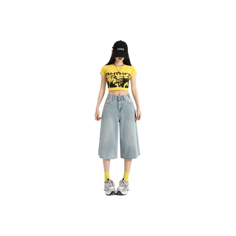 BENGEN Denim Shorts Women's-5