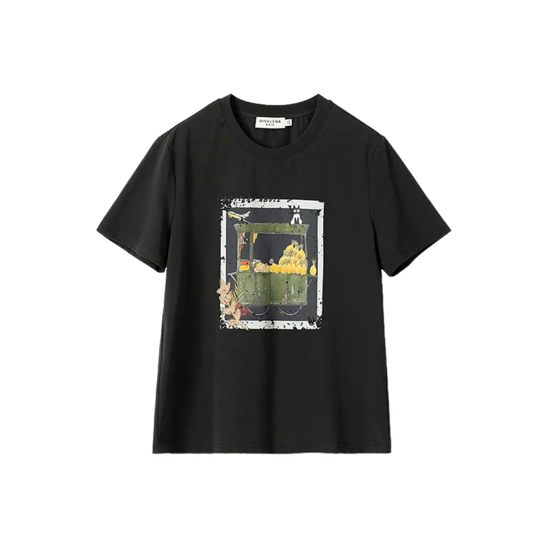Bethine ['Pineapple' Calm And Unperturbed] T Shirts Women's Dark Gray-0