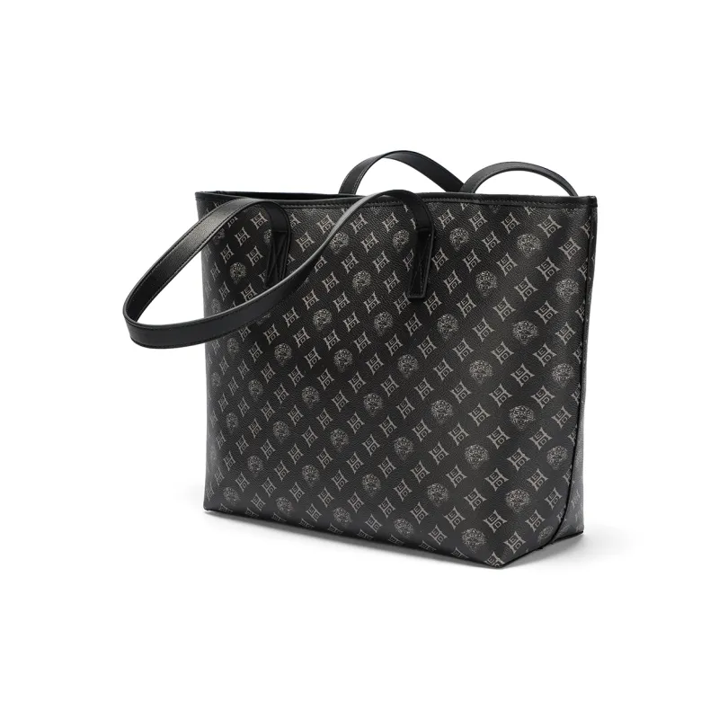 Ed Hardy Classic Series PVC Tote Bag, Shoulder Bag Regular Large Size Women's Black/Ecru-3