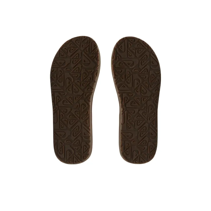 Quiksilver Rubber Sole Abrasion Resistant Flip Flops Men's Tan-4