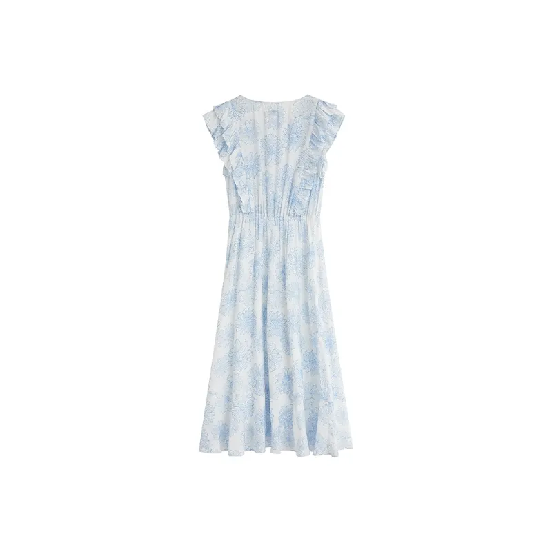 Inman Sleeveless Dresses Women's Lake Aqua Blue Flower-1