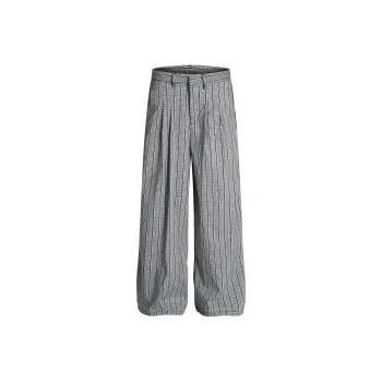 GBXM Casual Pants Unisex Gray Plaid