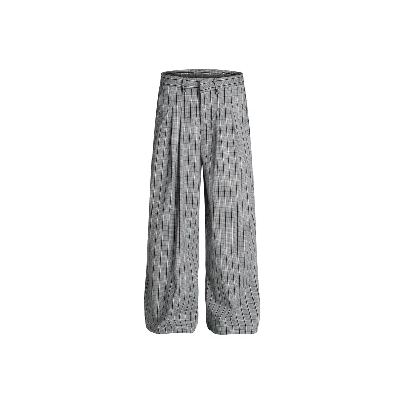 GBXM Casual Pants Unisex Gray Plaid-0